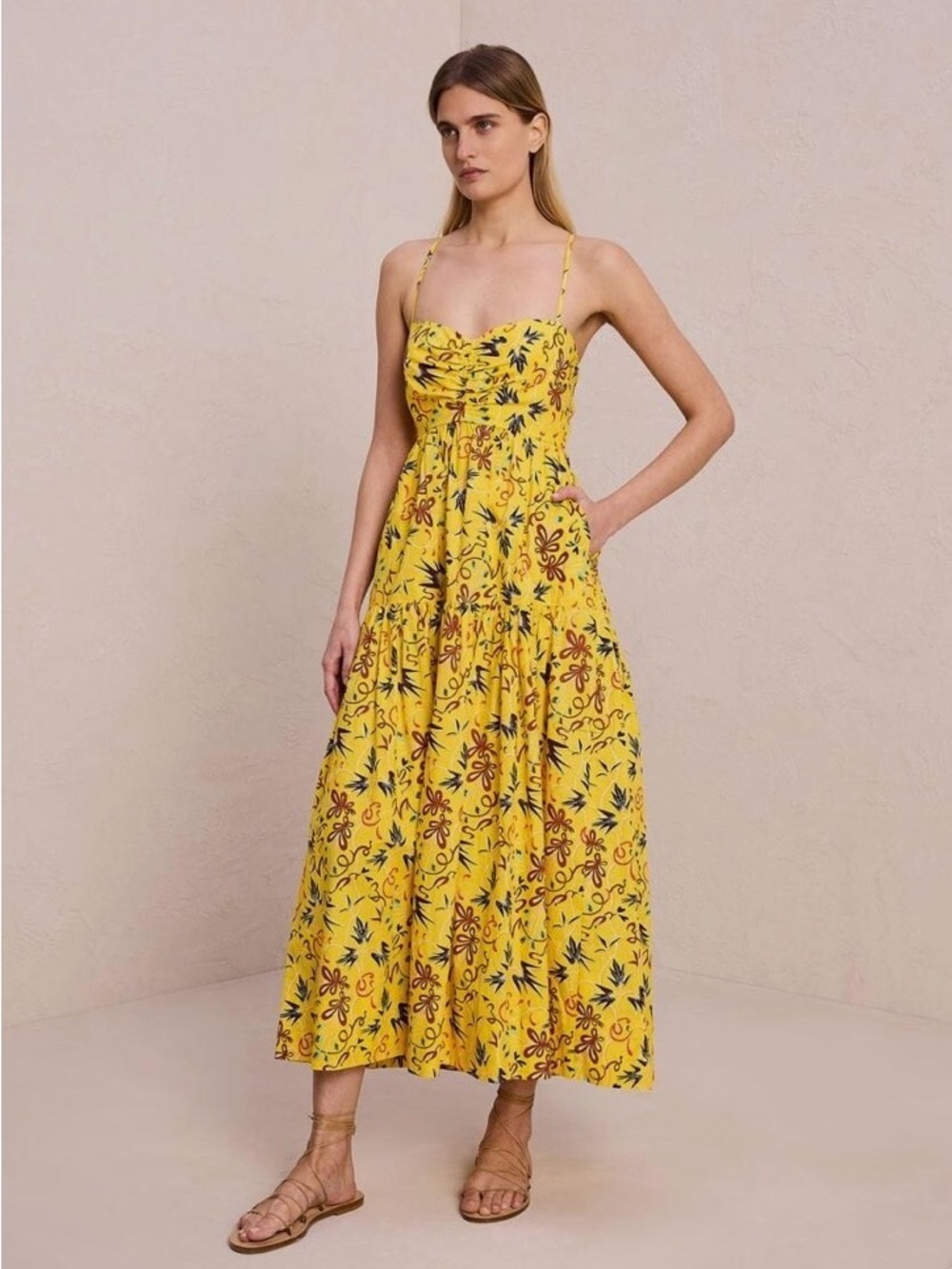 A.L.C Floral Sundress with Spaghetti Straps
